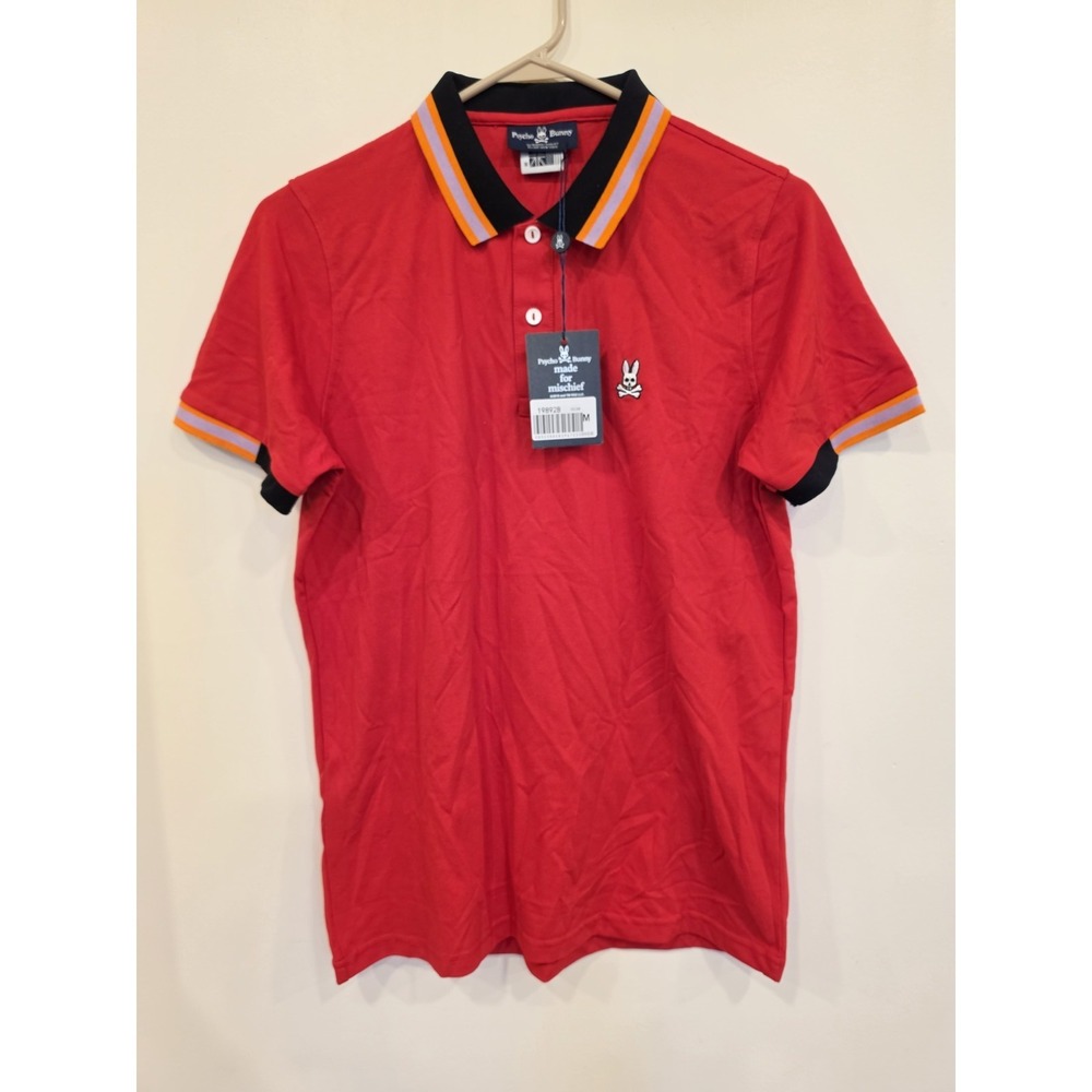 NWT Psycho Bunny Red Polo Shirt Men's Medium Designer Preppy Streetwear